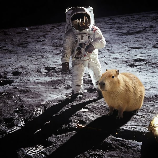 AI image generated by P-Image Edit — prompt: Add a capybara