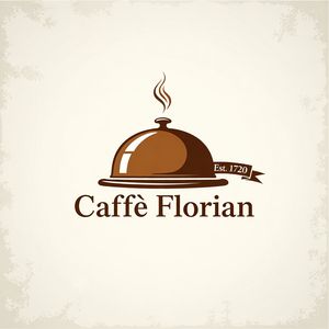 Vintage minimalist restaurant logo for "Caffè Florian", r...
