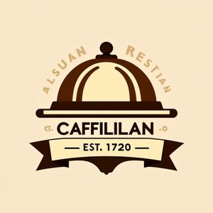 Vintage minimalist restaurant logo for "Caffè Florian", r...