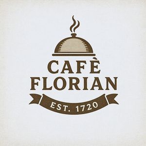 Vintage minimalist restaurant logo for "Caffè Florian", r...