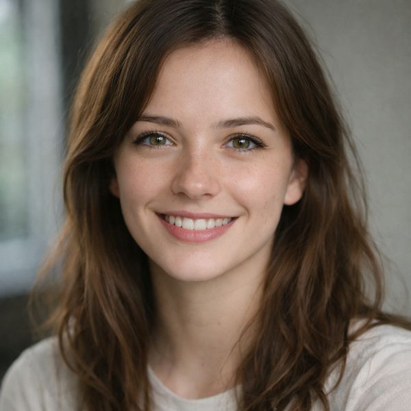 AI image generated by GPT Image 1.5, ranked #2 of 14 in the "Neutral Expression to Genuine Smile" arena challenge — prompt: {
  "action": "image_edit",
  "reference": "uploaded neutral portrait",
  "change": "Warm genuine Duchenne smile: lips curved up, slight natural teeth, soft eye crinkles, subtle cheek raise",
  "details": "Realistic smiling skin (dimples if present, soft cheek shadows), slightly brighter eyes; keep exact eye shape/color/iris",
  "preserve_exact": "Face identity/structure, eyes/nose/lips/eyebrows, hair, skin texture/pores/freckles, makeup, clothing, head pose, background, lighting, shadows, framing",
  "no_changes": "No face shape change, no new features, no gaze shift, no hair/clothing/lighting/background edits",
  "style": "Ultra-photorealistic 8K portrait, sharp face focus, natural soft lighting, realistic skin glow"
}