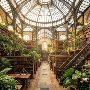 A cinematic wide shot of an ornate, sun-drenched European...