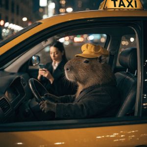 Recraft V4.1 Pro — The Capybara Taxi Driver