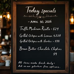 FLUX1.1 [pro] — Chalkboard Menu
