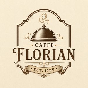 Vintage minimalist restaurant logo for "Caffè Florian", r...