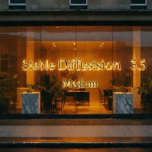 A wide, cinematic shot of a high-end boutique storefront ...