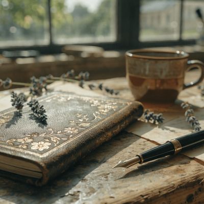 Recraft V4.1 Utility Pro generated image of A hyper-realistic close-up of an artisan's workbench, featuring a vintage lea...