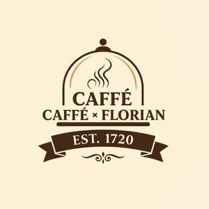 Vintage minimalist restaurant logo for "Caffè Florian", r...