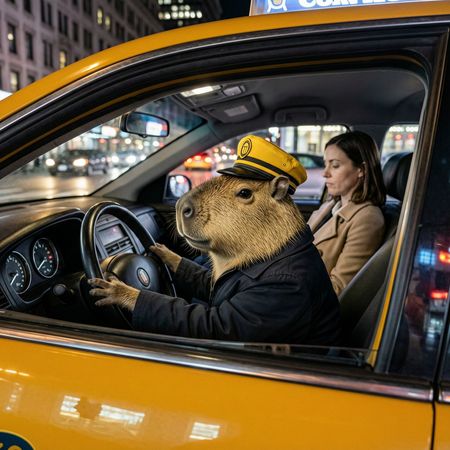 Wan 2.7 Pro benchmark result for The Capybara Taxi Driver