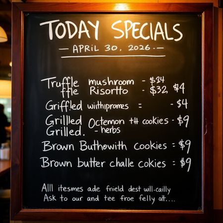 Winning image by FLUX.1 [schnell] FP8 for Chalkboard Menu