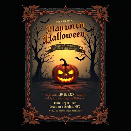 FLUX.1 [dev] benchmark result for The Halloween Invitation