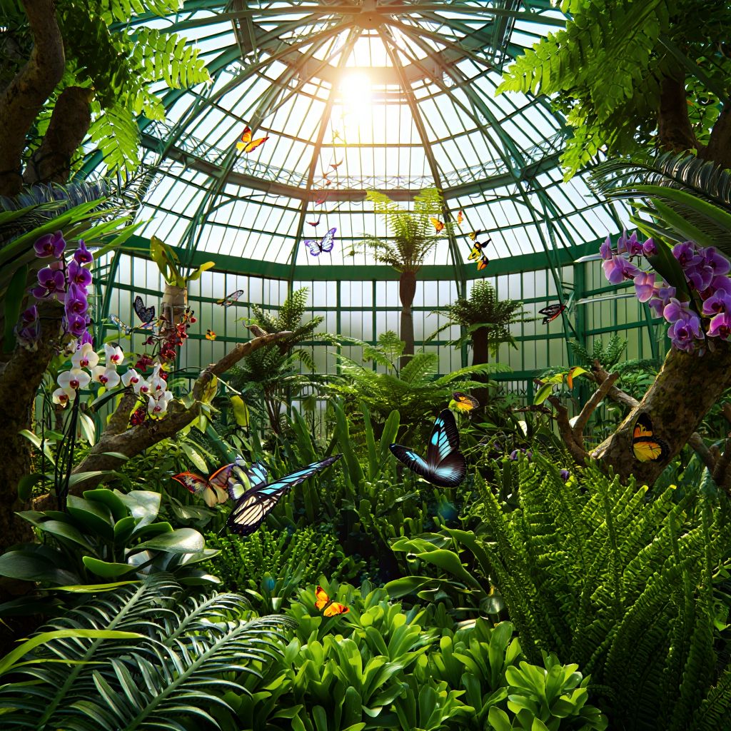 Reve Image 1.0 full size benchmark result for Victorian Greenhouse Oasis