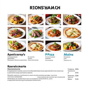 Modern minimalist restaurant menu design, white backgroun...