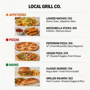 Seedream 5.0 Lite — Modern Clean Menu