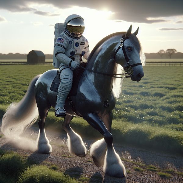AI image generated by DALL-E 3 — prompt: A photorealistic image of an astronaut riding a horse