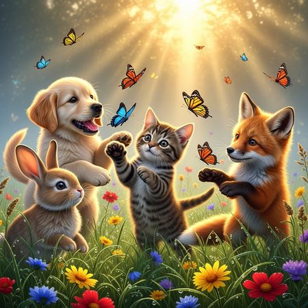 Imagen 4.0 Ultra Generate 001 benchmark result for Adorable Baby Animals in Sunny Meadow