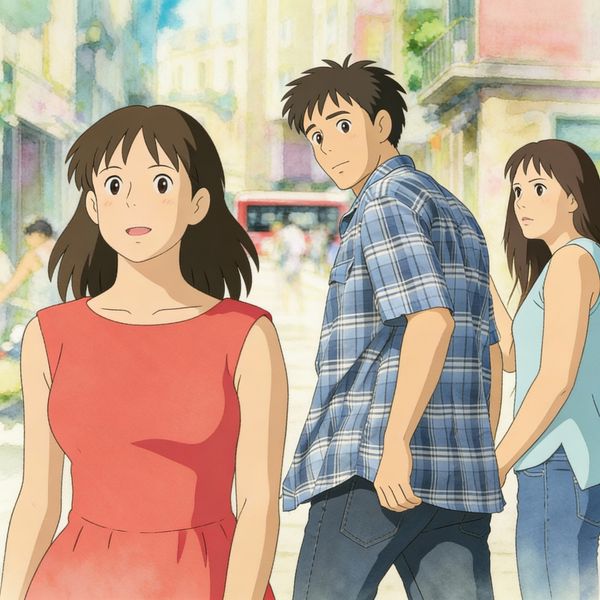 AI image generated by Seedream 4.5, ranked #4 of 14 in the "Studio Ghibli Anime Style" arena challenge — prompt: Transform this photo into a Studio Ghibli–inspired illustration. Use soft pastel colors, hand-painted textures, gentle lighting, dreamy backgrounds, and a warm, nostalgic mood