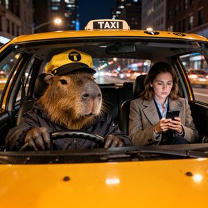 FLUX.2 [dev] Turbo — The Capybara Taxi Driver