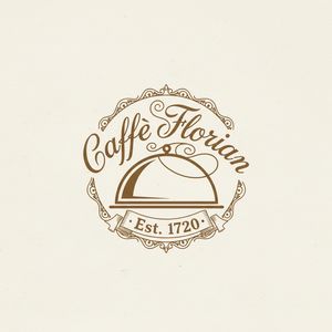 Vintage minimalist restaurant logo for "Caffè Florian", r...