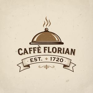 Vintage minimalist restaurant logo for "Caffè Florian", r...