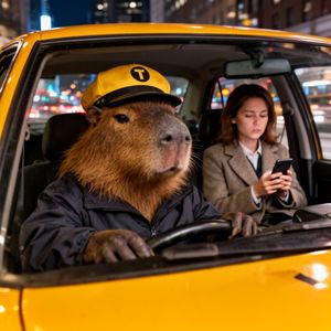 FLUX.2 [dev] — The Capybara Taxi Driver