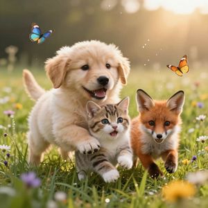 Z-Image Turbo — Adorable Baby Animals in Sunny Meadow