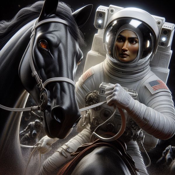 AI image generated by DALL-E 3 — prompt: A photorealistic image of an astronaut riding a horse