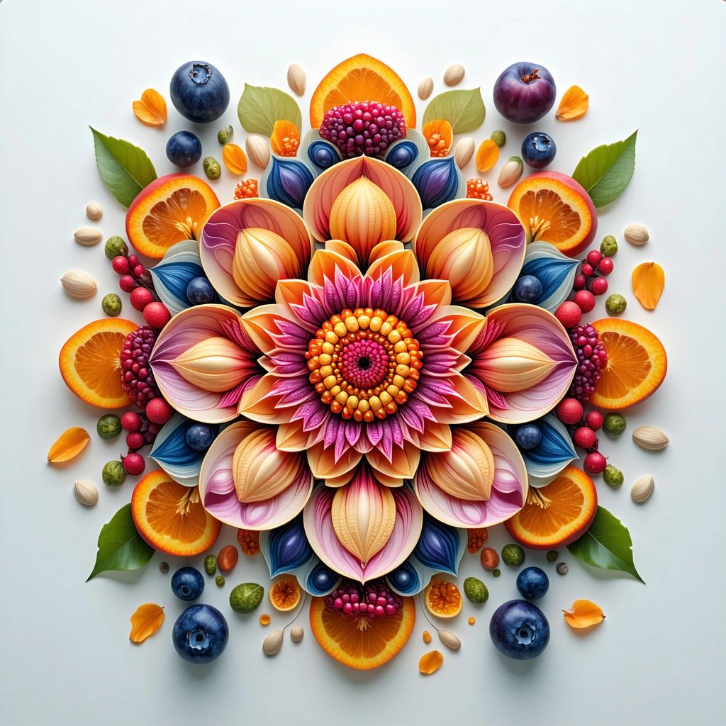 Stable Diffusion 3.5 Large full size benchmark result for Intricate Floral Mandala