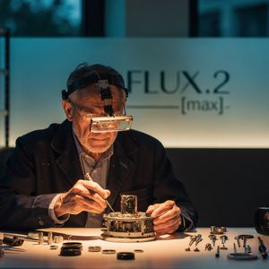 A wide, cinematic shot of a sophisticated high-end camera...