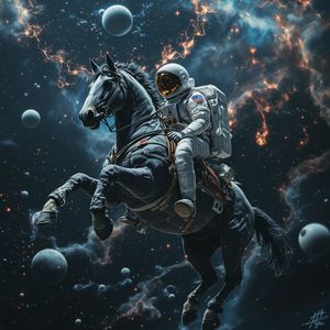 Horse riding astronaut in space — horse on top, not vice ...