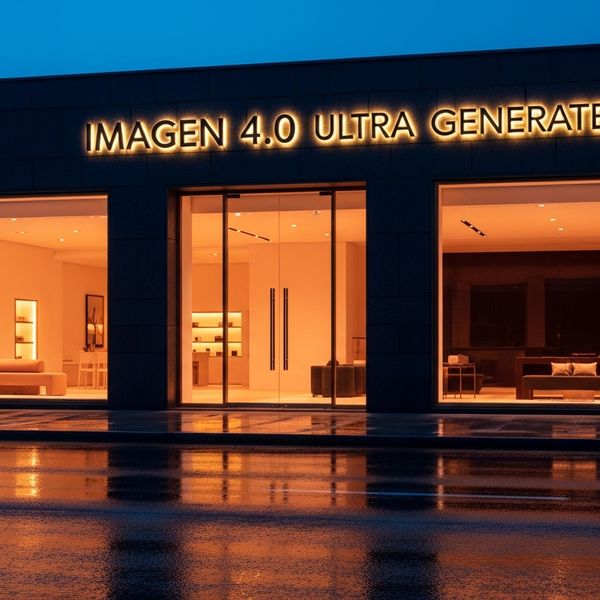 Cinematic wide shot of a high-end, minimalist luxury boutique storefront at dusk. The shop's faca...