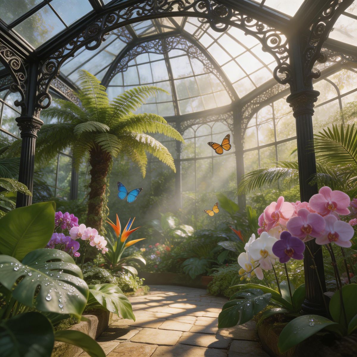 Seedream 5.0 Lite full size benchmark result for Victorian Greenhouse Oasis