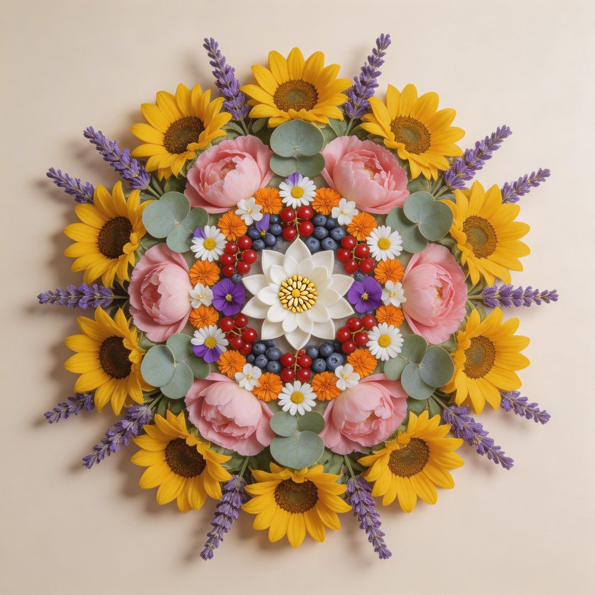 Seedream 5.0 Lite full size benchmark result for Intricate Floral Mandala