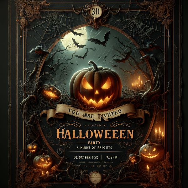 Winning image by DALL-E 3 for The Halloween Invitation