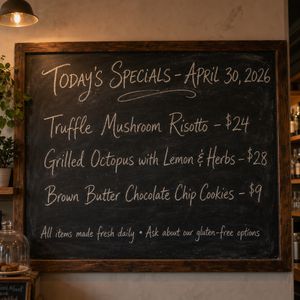 GPT Image 2 — Chalkboard Menu