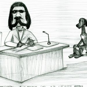 courtroom sketch of Snoop Dogg being sued by Snoopy