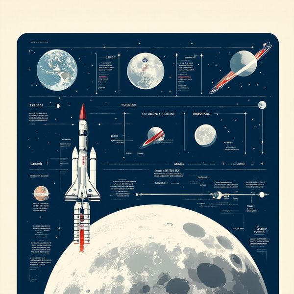 Create a clean, modern vector infographic poster about the Apollo 11 mission. NASA-inspired palet...