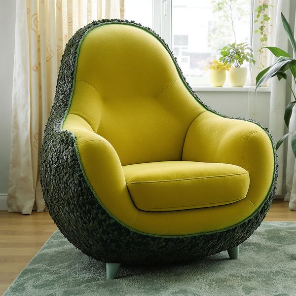 AI image generated by FLUX.1 Kontext [max] — prompt: an armchair in the shape of an avocado