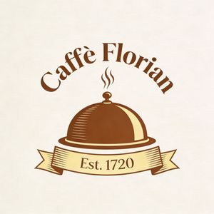 Vintage minimalist restaurant logo for "Caffè Florian", r...