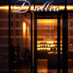 A wide, cinematic shot of a sophisticated artisan chocola...