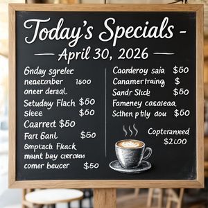 HiDream I1 Full — Chalkboard Menu