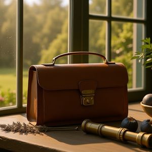 A hyper-realistic close-up shot of a vintage leather expl...