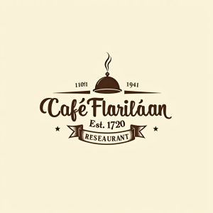 FLUX.1 [dev] — Vintage Cafe Logo