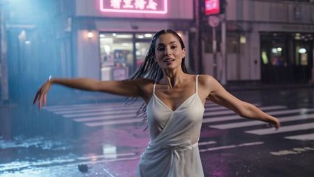 Winning video by Kling V3 Pro for Neon Rain Reverie