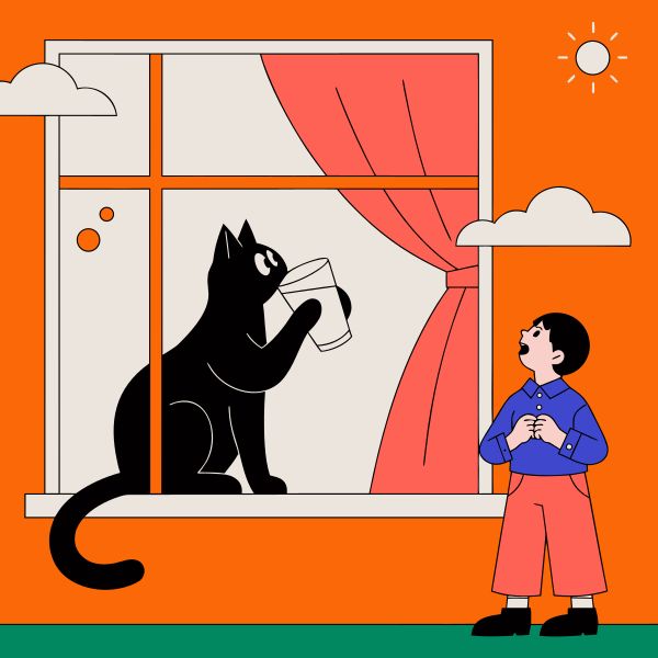 Winning image by Recraft V4.1 Pro SVG for Cat drinking milk