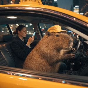 Recraft V4.1 — The Capybara Taxi Driver