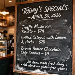 Seedream 4.0 — Chalkboard Menu
